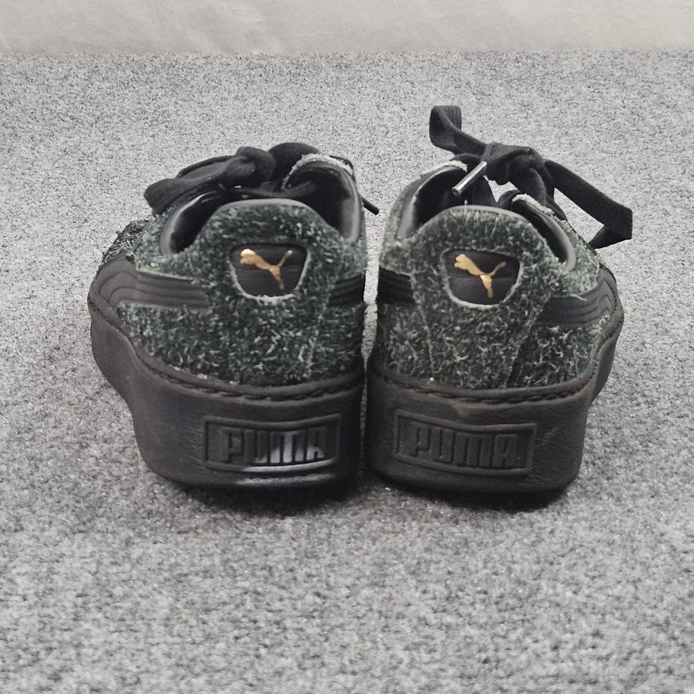 Puma Suede Classic Sneakers‎ Womens 8.5 Black Textured Fuzzy Upper Streetwear
